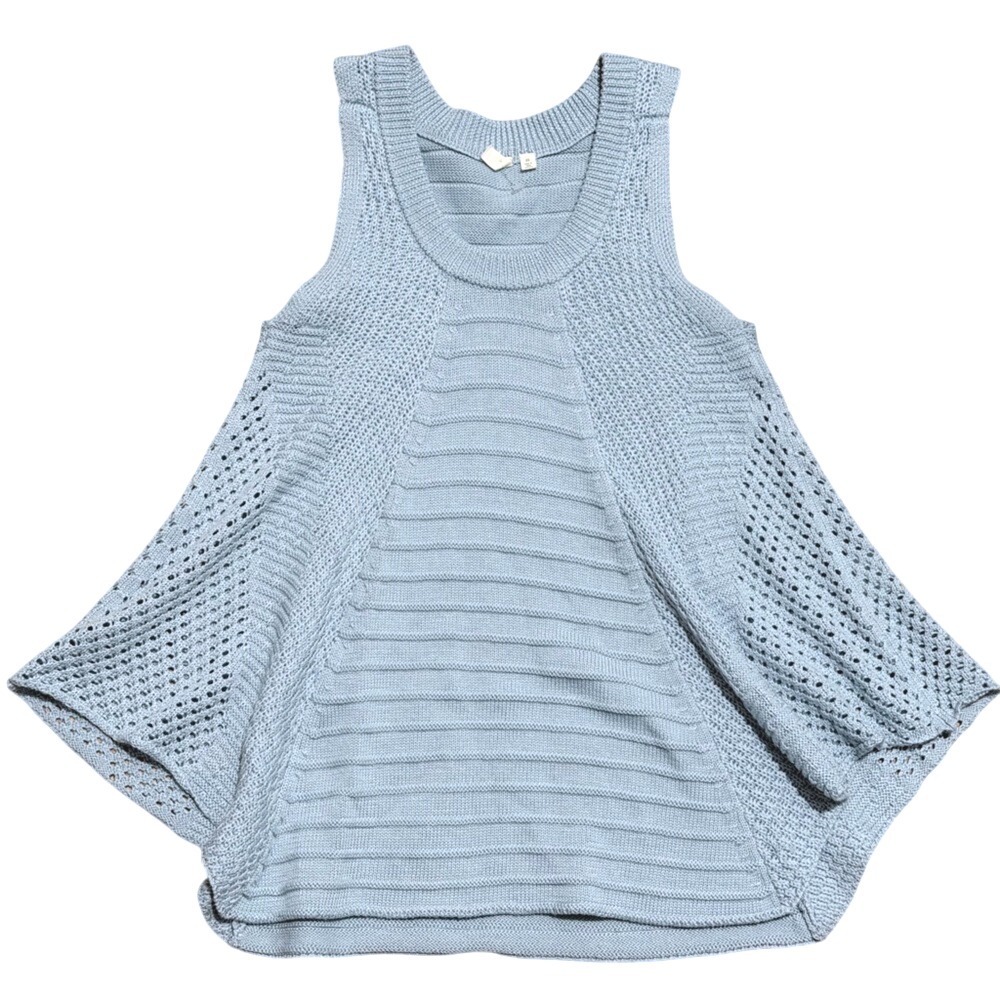 Moth XS Sky Blue Knit Sleeveless Sweater Anthropologie Boho Cottagecore